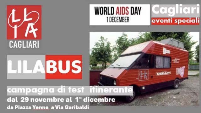 Lila, test hiv gratis tra piazza Yenne e via Garibaldi: a Cagliari arriva il bus della prevenzione
