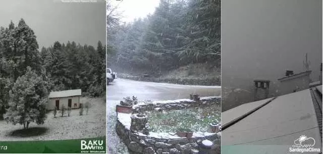 Da Fonni a Tonara, la Sardegna si tinge di bianco: cade la neve sull'Isola