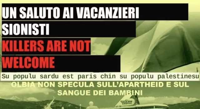 Sit In Nudm Nord Sardegna Olbia, protesta contro l'arrivo della crociera israeliana: