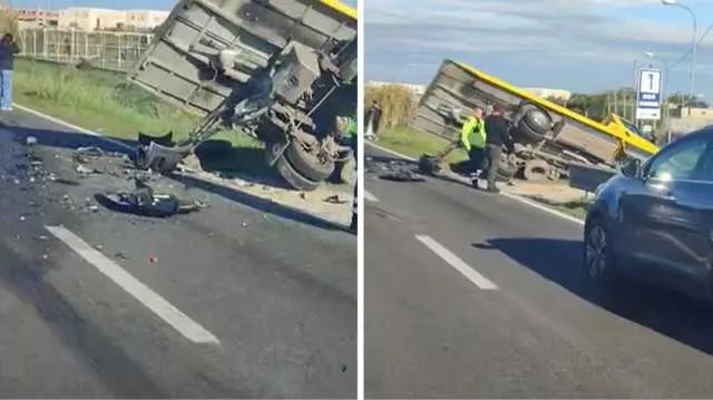 Camion si ribalta sulla 130 a Decimomannu: traffico in tilt, un altro incidente sulla 125 Var (Video)