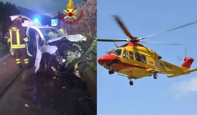 Grave incidente sulla statale 125 var a Cardedu: 4 feriti, 58enne soccorso con l'elicottero