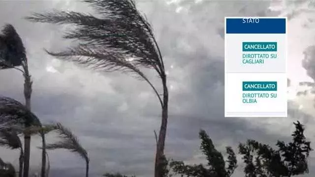 Maestrale Vento Burrasca Voli Dirottati