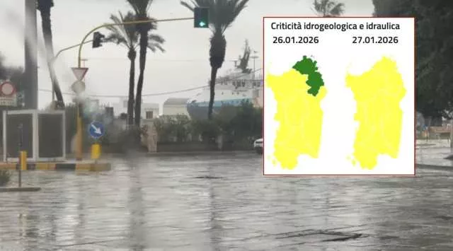 Allerta meteo prorogata, domani tutta la Sardegna in zona gialla per il maltempo