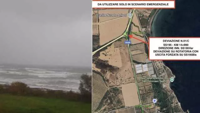 Onde alte e rischio mareggiata: chiusa la statale 195 a Capoterra, l'allerta è massima
