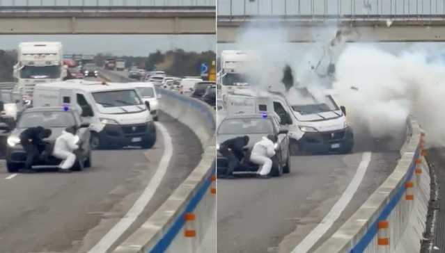 Assalto a un portavalori sulla Brindisi-Lecce: esplosione e sparatoria (Video)