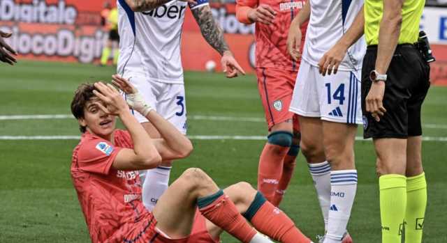 Cagliari, sanzione da duemila euro a Palestra per simulazione contro il Como