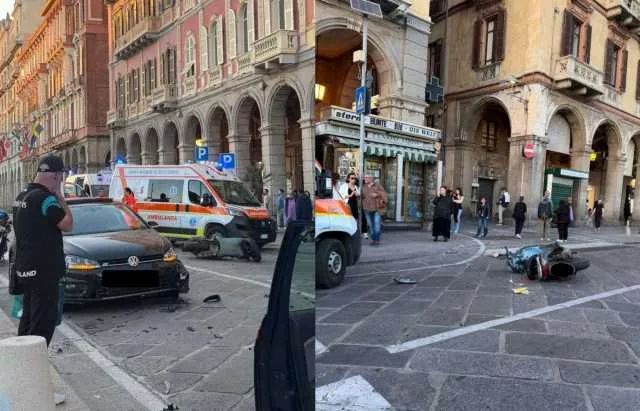 Cagliari, auto contro scooter in via Roma: ci sono feriti 