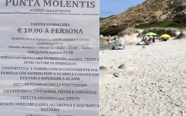 Punta Molentis, 10 euro a persona e ombrellone solo per famiglie con bimbi piccoli e over 65
