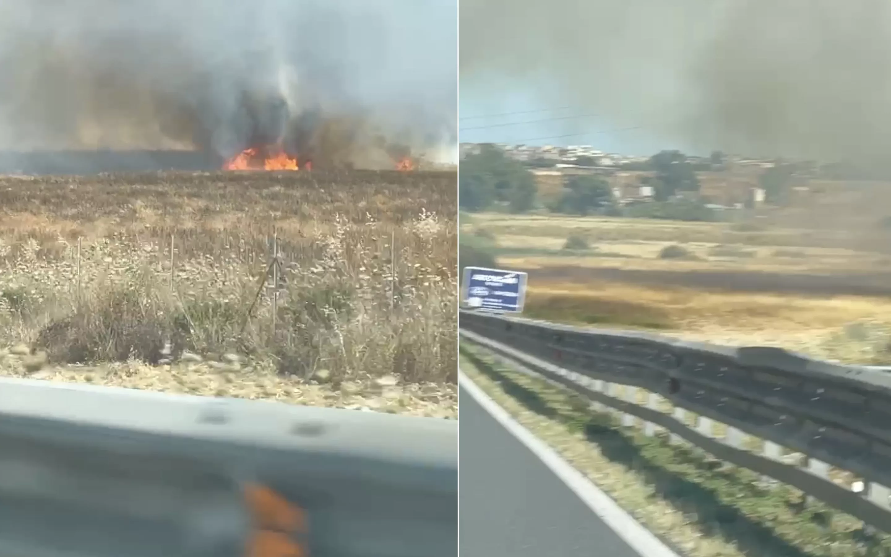 Incendio Statale 131 Carlo Felice In fiamme la vegetazione a ridosso della 131 all'ingresso di Cagliari (Video)