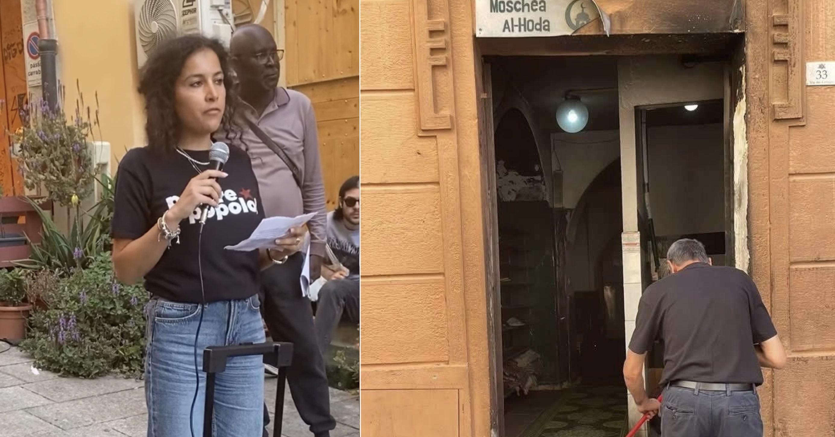 Moschea Sit In Solidarieta Cagliari Moschea incendiata a Cagliari, una giovane musulmana al sit-in: