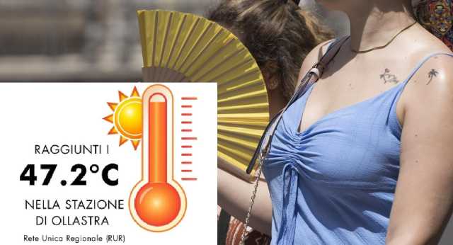 Caldo da record in Sardegna: superati i 47 gradi a Ollastra, anche Bauladu e Orani sul "podio"
