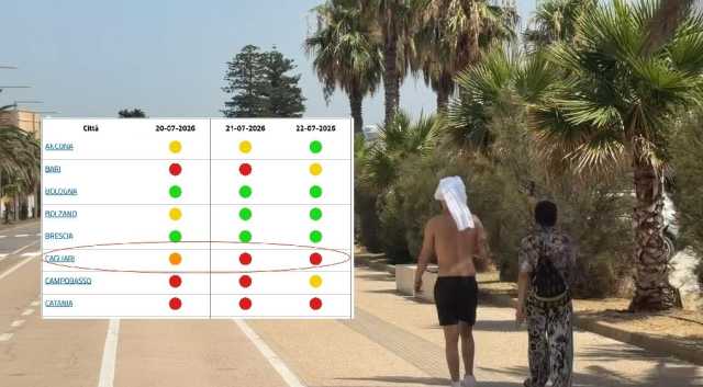 Ondata di caldo, non è finita: a Cagliari altri due giorni da bollino rosso