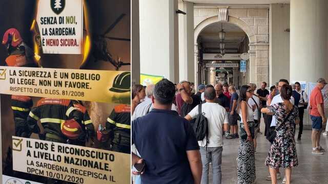 Emergenza incendi, il sit-in del Corpo Forestale a Cagliari: "Agenti sempre più anziani, serve un ricambio"