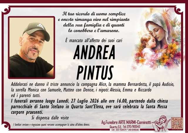 Quartu, spara alla moglie e uccide il fratello: oggi i funerali di Andrea Pintus