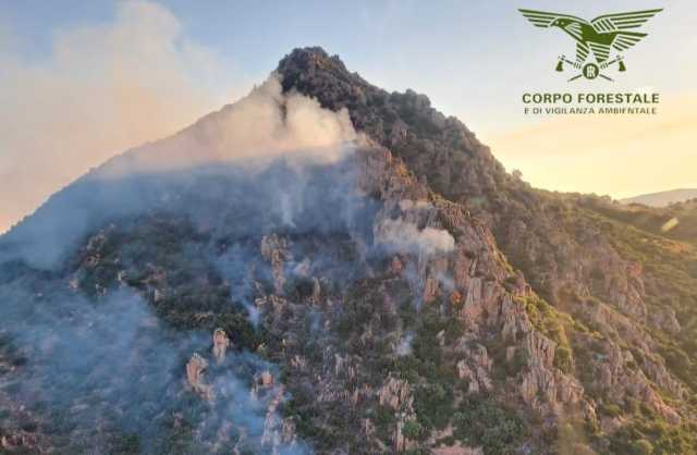 Loceri Incendio Fumo Fiamme nelle campagne di Loceri: