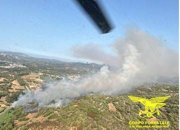 Ancora fiamme in Sardegna: bruciano le campagne di Arzachena, in volo gli elicotteri