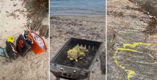 Caletta delle tartarughe, "Turisti prepotenti organizzano un barbeque e lasciano tutto qui. Anche il barbeque"
