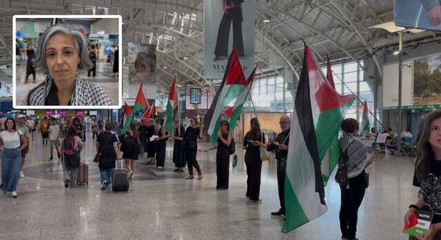 "Non blocchiamo nessun passeggero, risvegliamo coscienze": sit-in per la Palestina all'aeroporto di Elmas