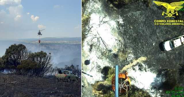 Incendio in rapida espansione a Bortigiadas, in volo dua canadair. Fiamme anche a Bitti 
