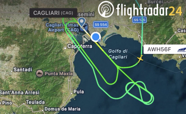 In volo per due ore sopra Cagliari per tentare l'atterraggio, il "go-around" di un Cessna partito da Nizza (Video)