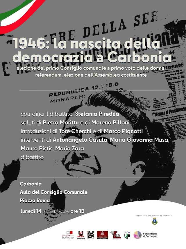 "1946: la nascita della democrazia a Carbonia": l'evento oggi in piazza Roma