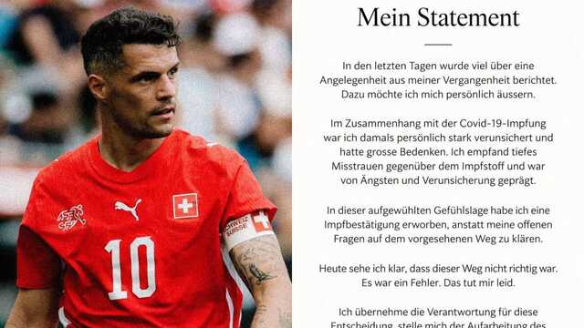 Falso certificato Covid, guai per Xhaka : il capitano della Svizzera rischia 5 anni