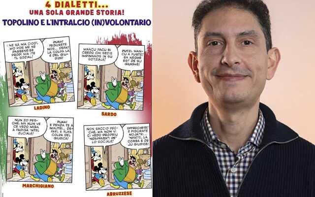 La versione speciale di Topolino tradotta in sardo, con i disegni del guspinese Luca Usai 