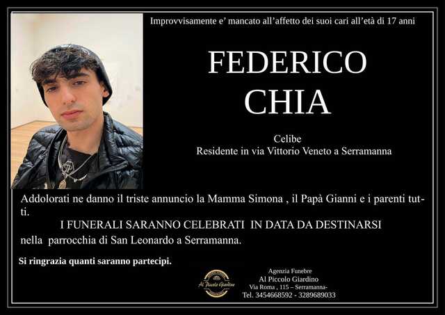 La tragedia in scooter a Serramanna: attesa per l'ultimo saluto a Federico Chia