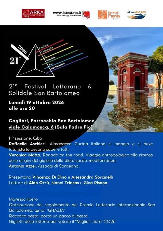 Festival letterario & solidale San Bartolomeo: appuntamento il 19 ottobre a Cagliari