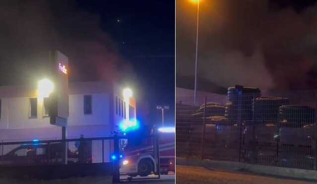 Elmas, in fiamme la filiale Fedex: colonna di fumo altissima e vigili del fuoco in azione