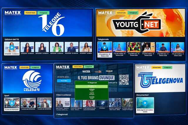 Matex Tv,  le prime quattro emittenti televisive regionali entrano nella piattaforma