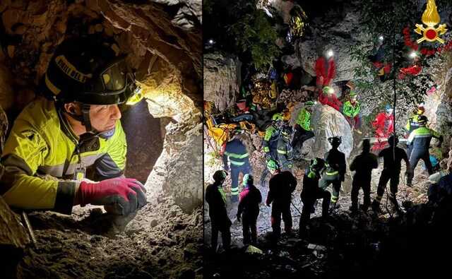 Fiato sospeso per lo speleologo sardo intrappolato nella grotta sotto massi e detriti: scavi complicati dal rischio crollo