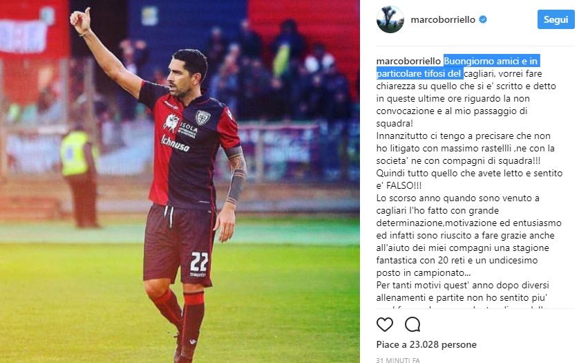 Borriello INstagram Ciao