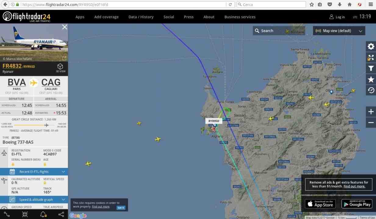 Flight Radar Parigi