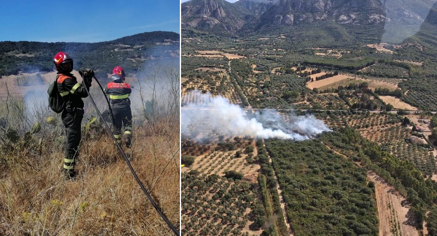 FuocoVillArz Incendi in Sardegna, due roghi ad Arzachena e Villacidro: elicotteri in volo