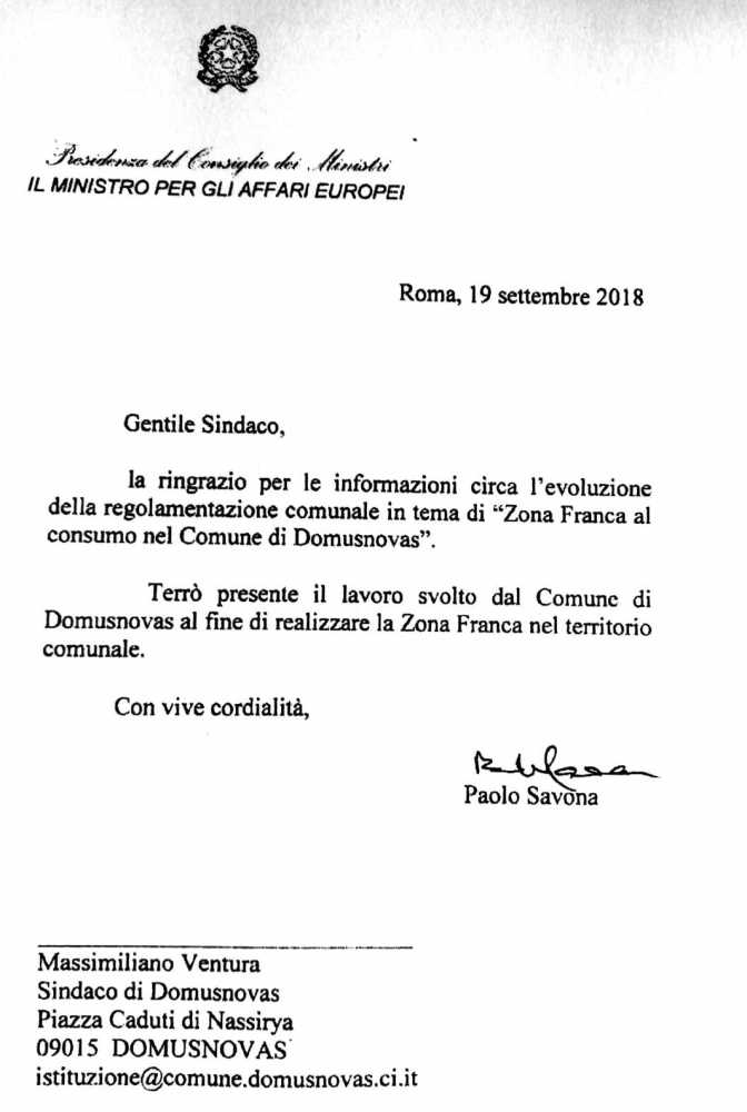 Lettera-Savona-Zon-Franca
