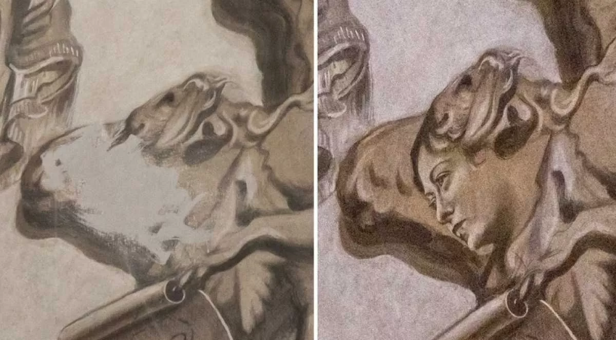 Coperto-il-volto-dellangelo-che-riprendeva-i-lineamenti-di-Giorgia-Meloni-nella-basilica-di-San-Lorenzo-in-Lucina-a-Roma